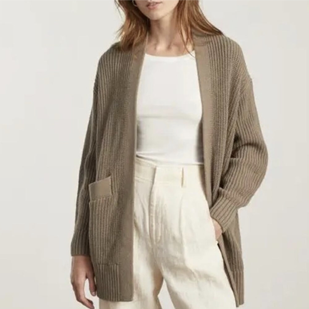 Everlane Tan Cardigan Sweater Oversized Knit